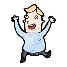 cartoon excited man N110