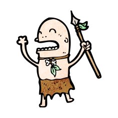 cartoon tribal man N19