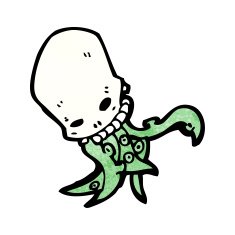 cartoon tentacle skull monster N8