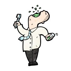 cartoon man gargling mouthwash N6