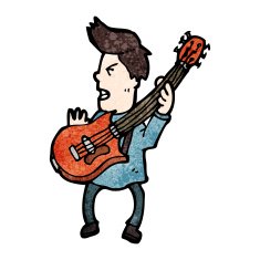 cartoon electric guitar player N6