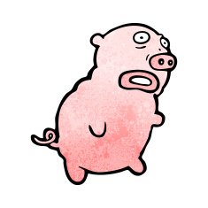 ugly pig cartoon N2