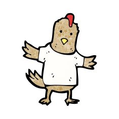 cartoon chicken in tee shirt N3