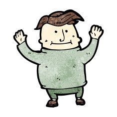 cartoon happy overweight man N2