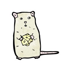 Cartoon Mouse With Cheese N12