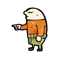 cartoon pointing bald man N2