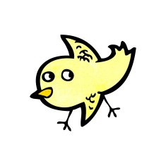 cartoon little yellow bird N8