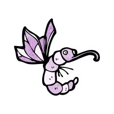 funny cartoon butterfly N17