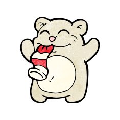 cartoon teddy bear with sock N6