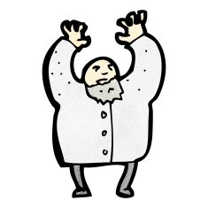 cartoon mad scientist N14