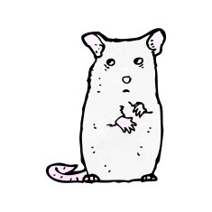 cartoon white mouse N38