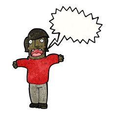 cartoon frightened man N119