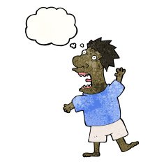cartoon terrified man N287