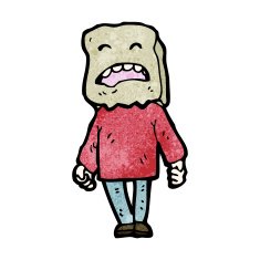 cartoon man with bag on head N6