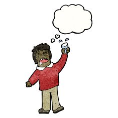 cartoon man raising toast