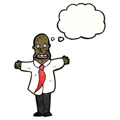 stressed office man with thought bubble N3