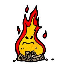 flame cartoon character N7