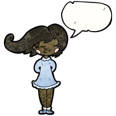 cartoon girl with speech bubble N31