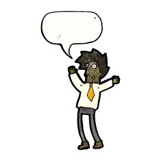 cartoon happy man with speech bubble N554