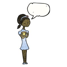 cartoon skinny student girl