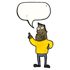 cartoon man answering question