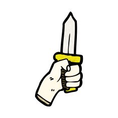 cartoon hand with knife N2