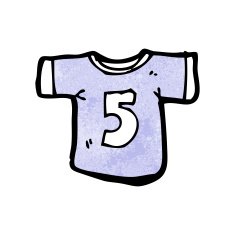 cartoon sports shirt with number five