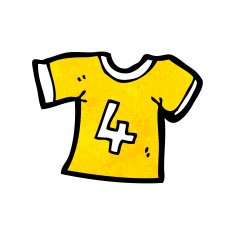 cartoon sports shirt with number four