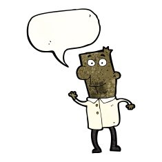 cartoon happy man with speech bubble N557