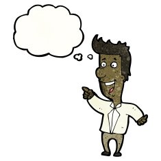 cartoon man pointing and laughing N39