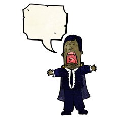 cartoon vampire with speech bubble N152