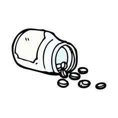 cartoon jar of pills N25
