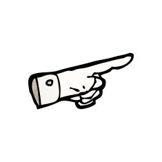 cartoon pointing hand N57