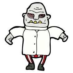 cartoon zombie scientist N2