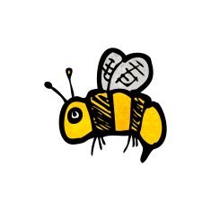 bee cartoon doodle N2