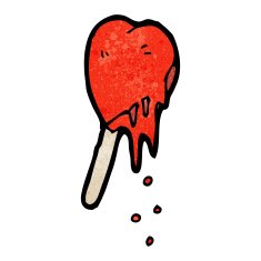 melting heart ice lolly cartoon N3