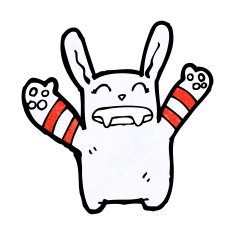 cartoon weird vampire rabbit