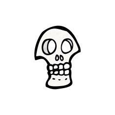 spooky skull symbol cartoon N10