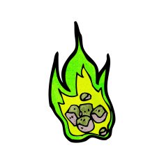 cartoon glowing flame N4