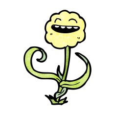 friendly flower cartoon character N7