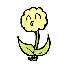friendly flower cartoon character N8
