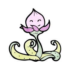 friendly flower cartoon character N10