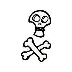 spooky skull and crossbones symbol cartoon N4