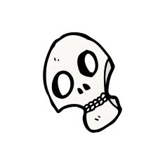 spooky skull symbol cartoon N16
