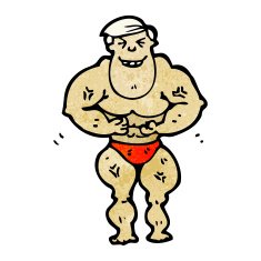 cartoon body builder man N4