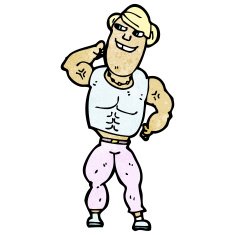 cartoon body builder man N5