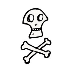 skull and crossbones symbol cartoon N2