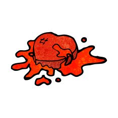 blood splattered heart cartoon N6