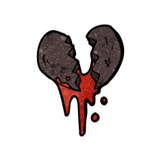 cartoon black heart symbol N3
