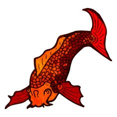 cartoon japanese fish tattoo N17